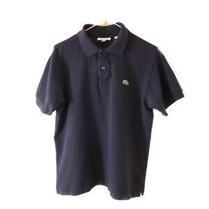 COPY - LACOSTE Navy Polo short sleeved  shirt size medium